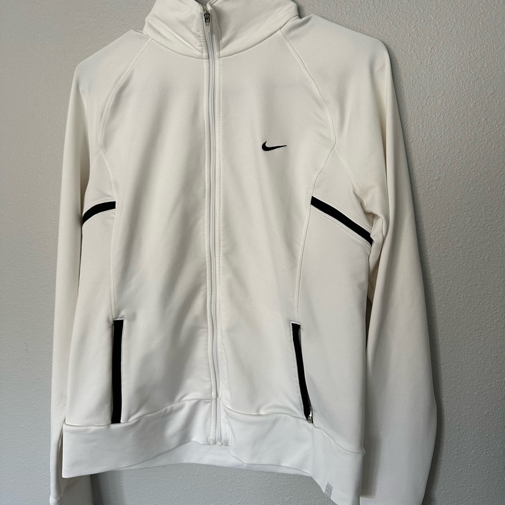 Nike White and Black Athletic Jacket